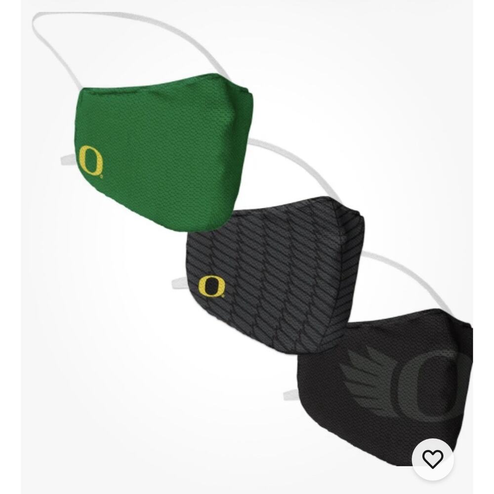 Oregon Ducks Logo Team Adult Face Cover Mask 3 Pack NCAA BRAND NEW Reusable